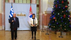 19 December 2016 National Assembly Speaker Maja Gojkovic with the President of the Hellenic Parliament Nikolaos Voutsis